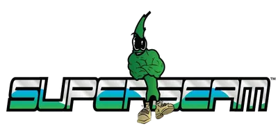 A green cartoon character is on top of a skateboard.